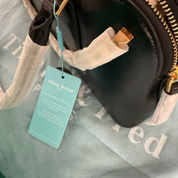 NWT Tiffany & Fred Studded Black Soft Leather Bag - Picture 7 of 8